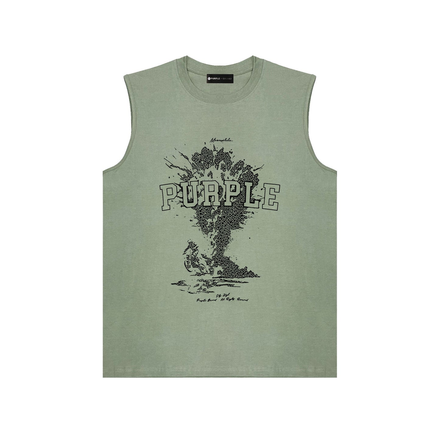 PURPLE-Purple Sleeveless T-Shirt  BPUR123#