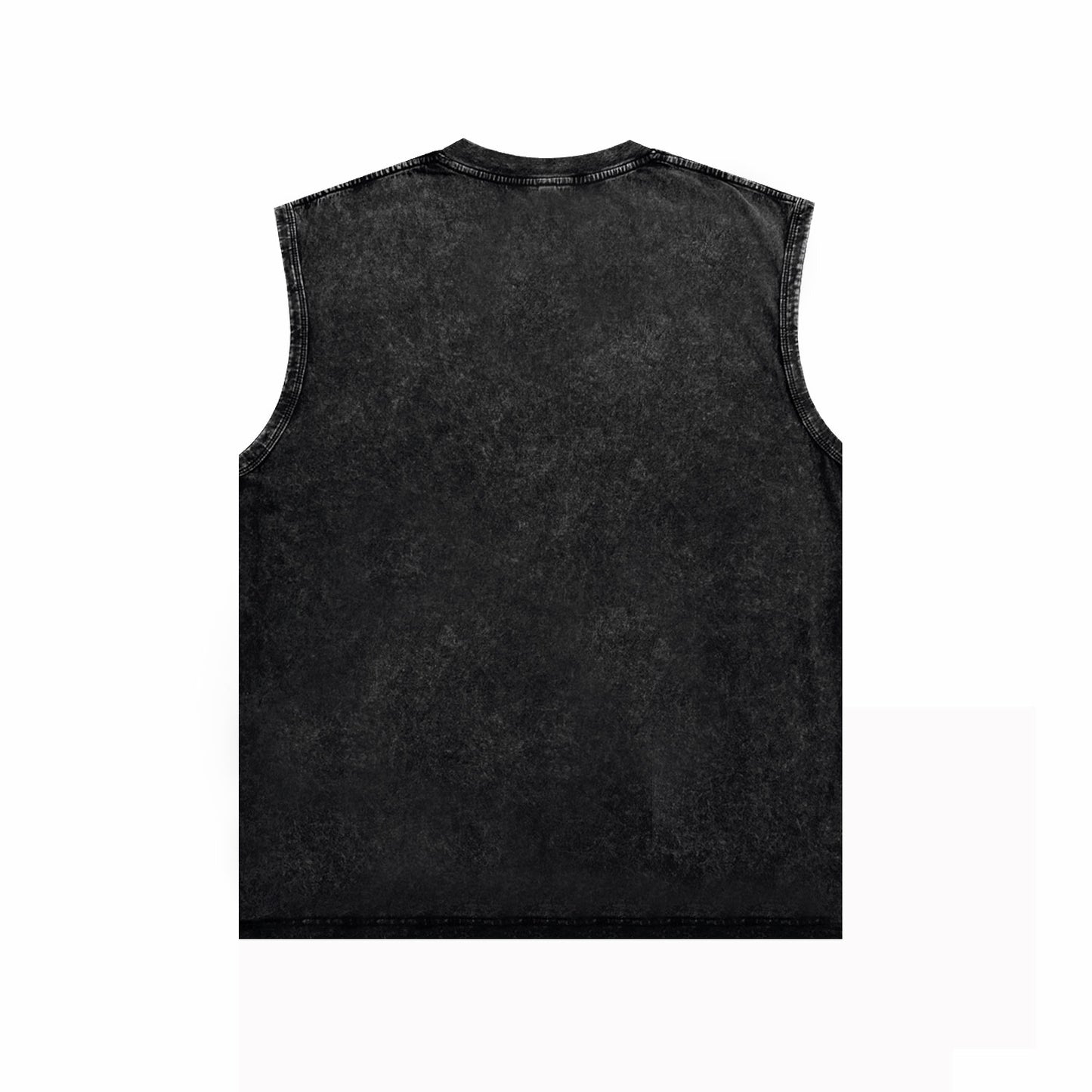 PURPLE-Purple Make Old Sleeveless T-Shirt ZJBPUR081#