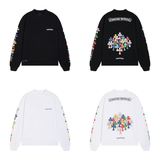 CH-Chrome Hearts Men's Long-Sleeve T-shirt Sweatshirt K8015