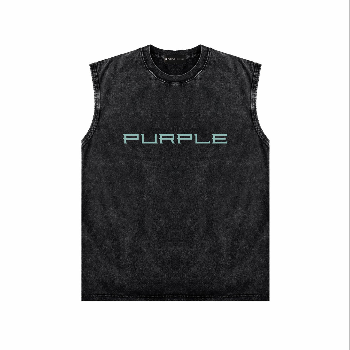 PURPLE-Purple Make Old Sleeveless T-Shirt ZJBPUR100#