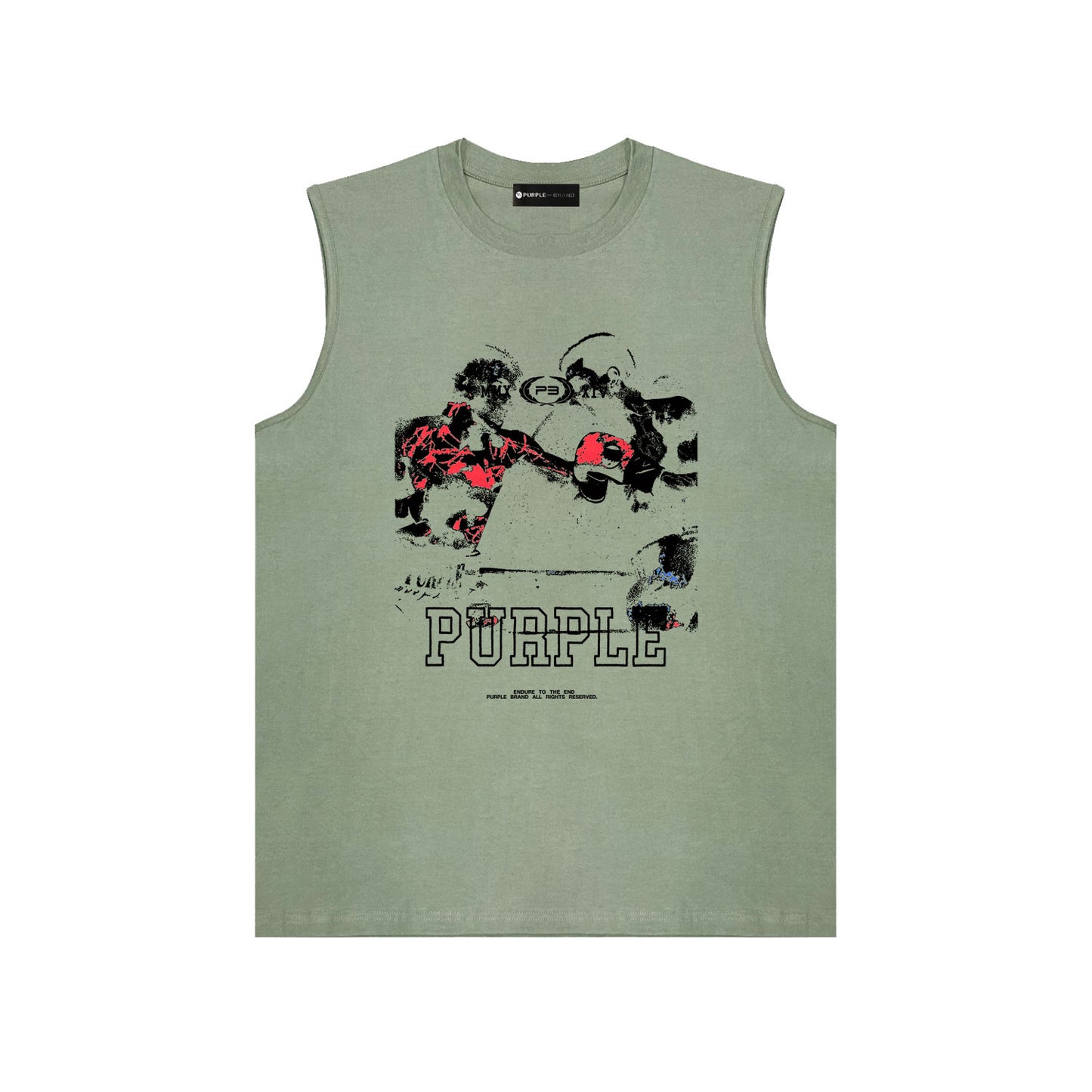 PURPLE-Purple Sleeveless T-Shirt  BPUR119#