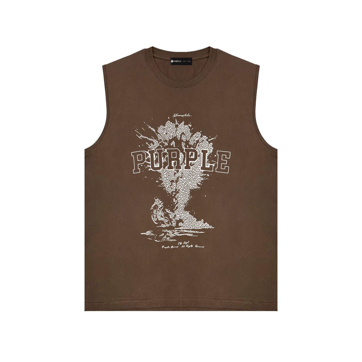 PURPLE-Purple Sleeveless T-Shirt  BPUR123#