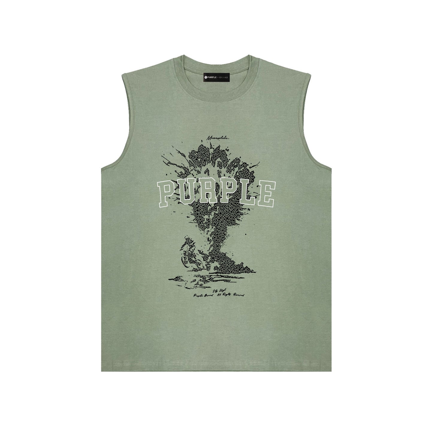 PURPLE-Purple Sleeveless T-Shirt  BPUR123#
