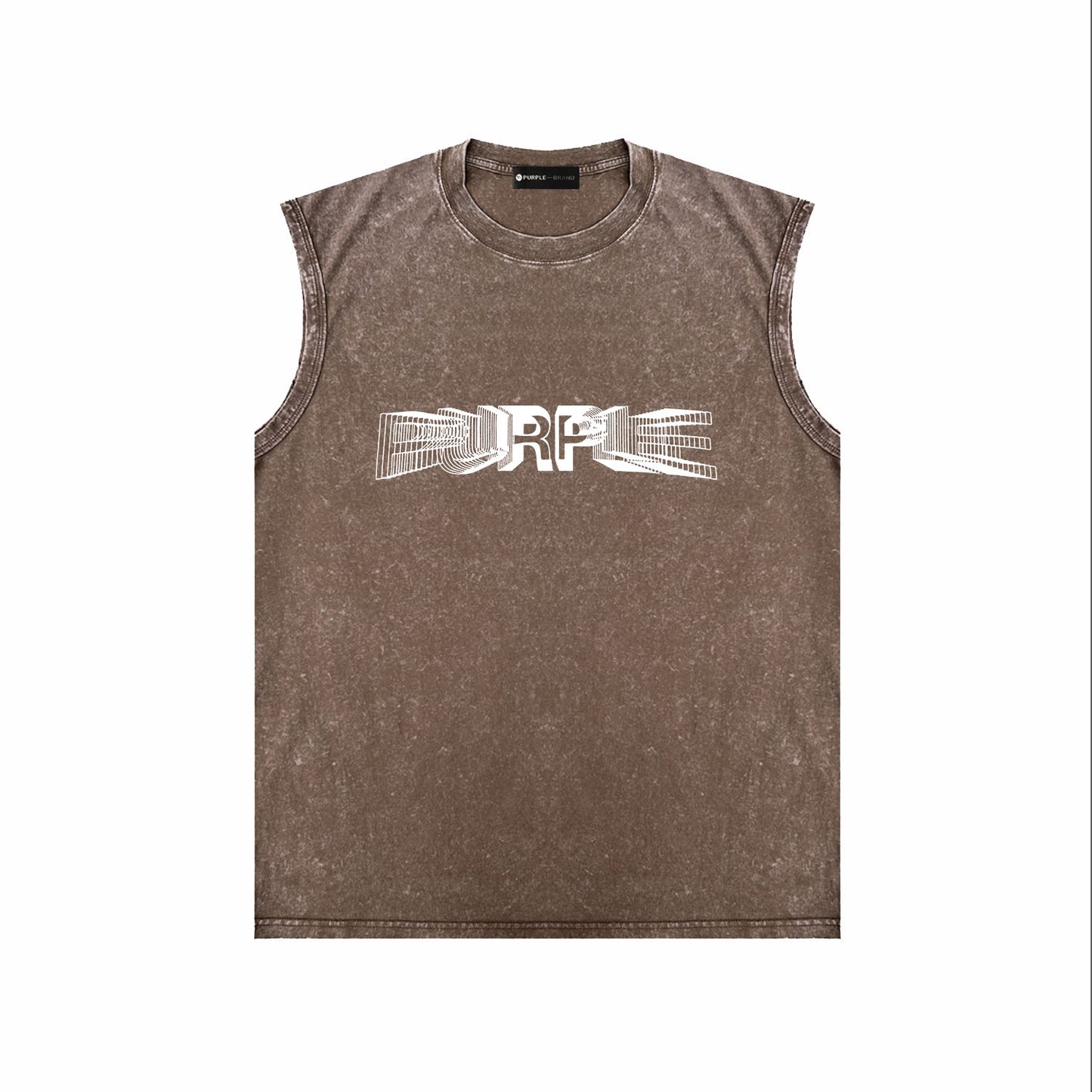 PURPLE-Purple Make OldSleeveless T-Shirt ZJBPUR101#