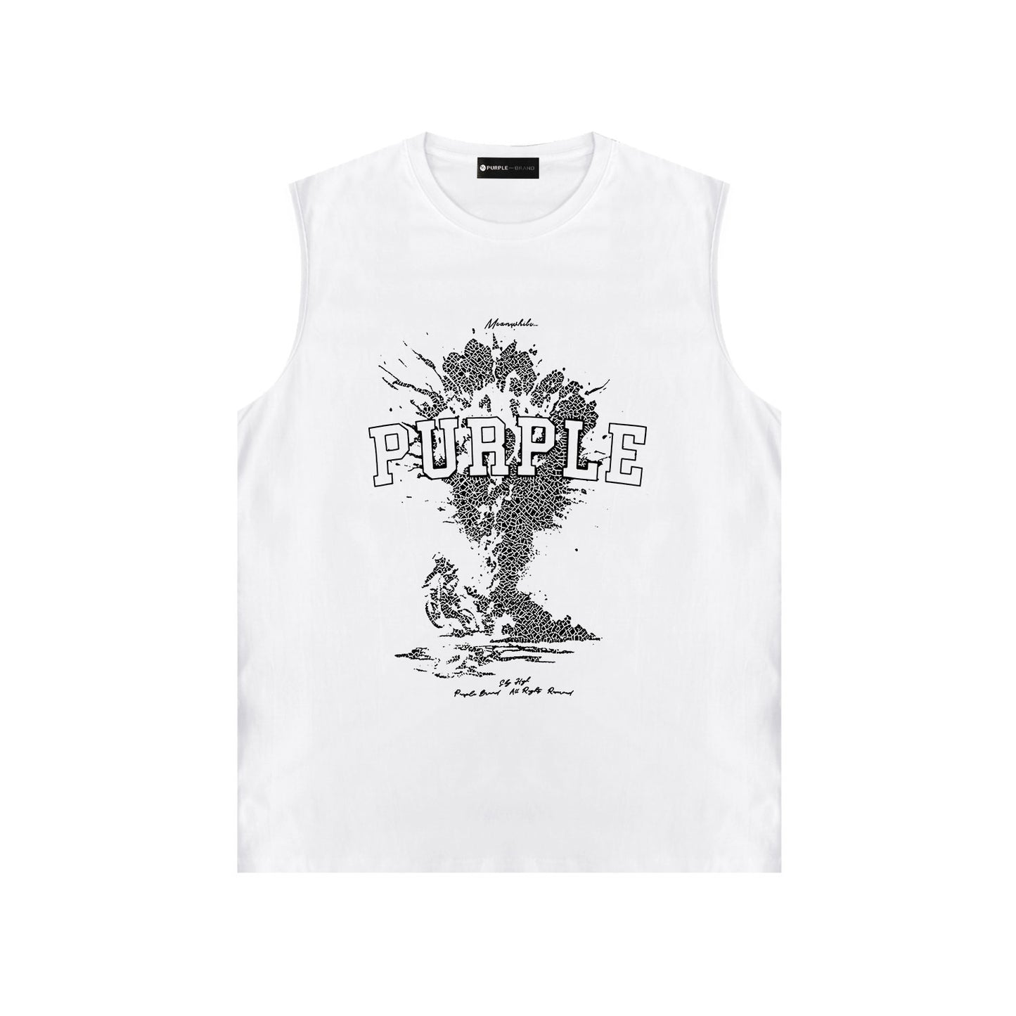 PURPLE-Purple Sleeveless T-Shirt  BPUR123#