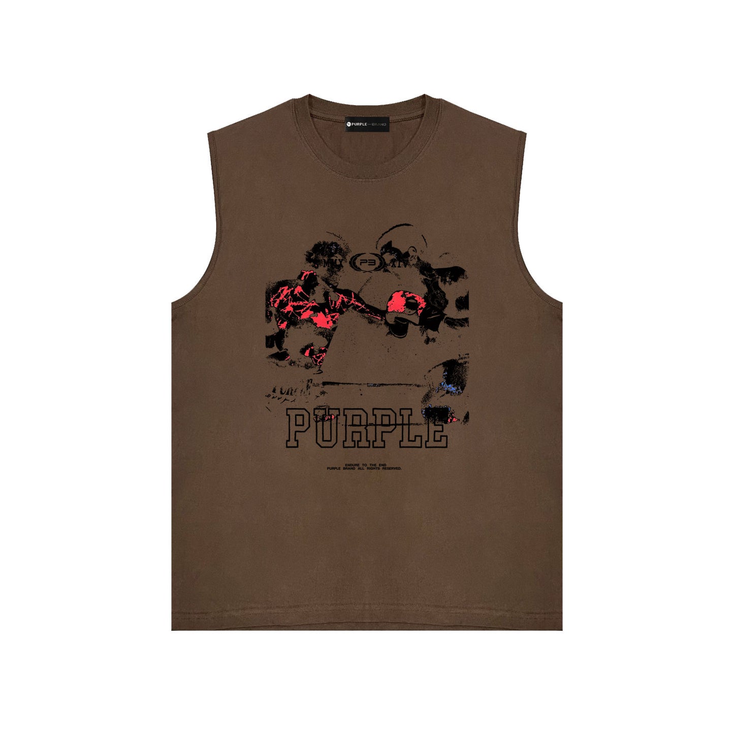 PURPLE-Purple Sleeveless T-Shirt  BPUR119#
