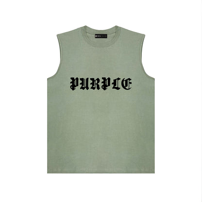 PURPLE-Purple Sleeveless T-Shirt  BPUR086#