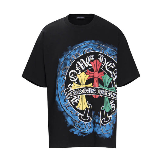 Chrome Hearts Sparkle Cross Artisan Rhinestone T-Shirt 6007
