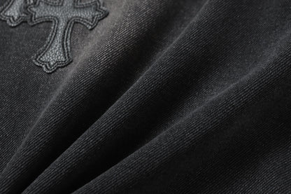 Chrome Hearts Black Cross Patch Grey Jeans
