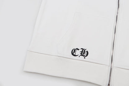 Chrome Hearts Multi-Color Cemetery Cross Logo Zip Up Hoodie 5015