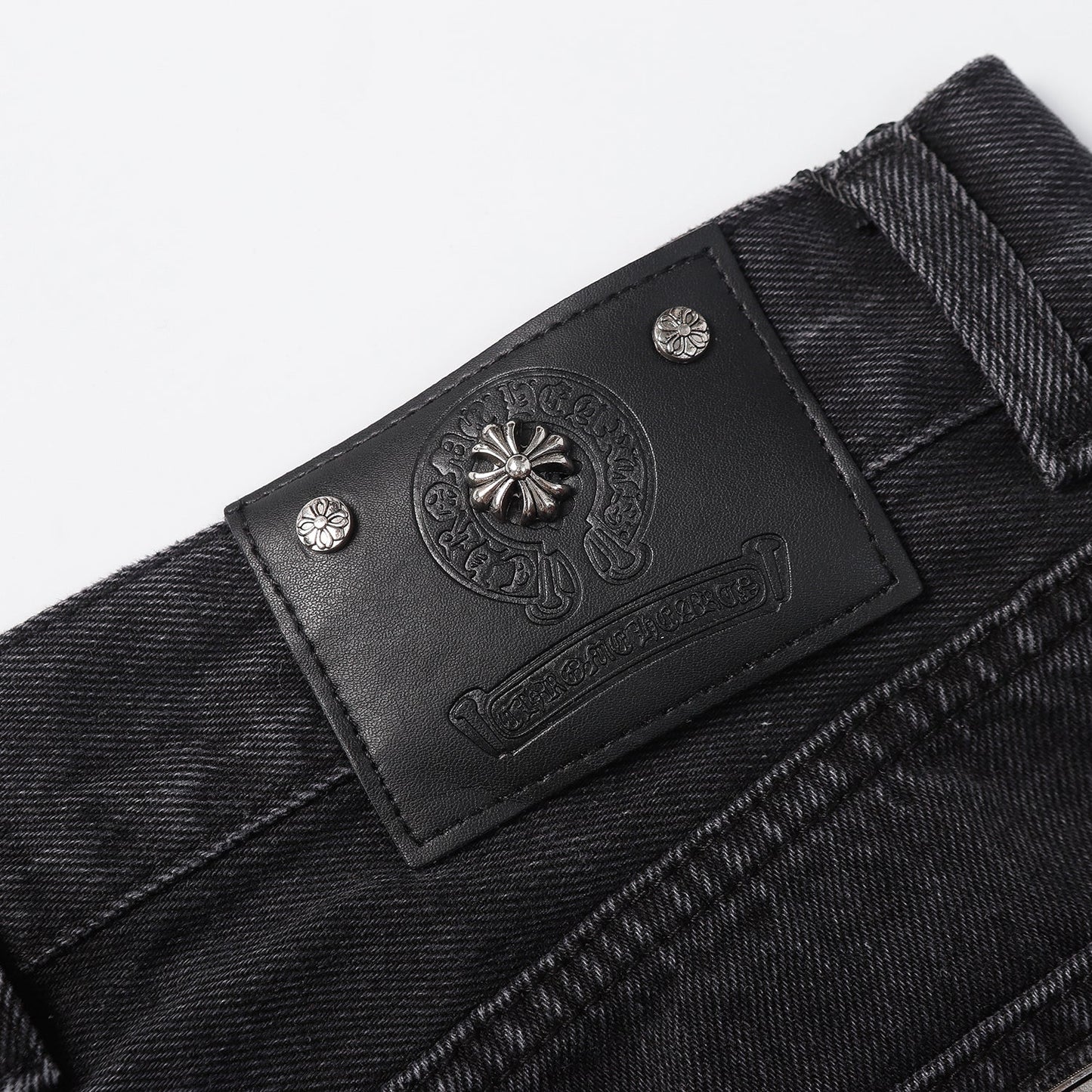 Chrome Hearts Cross Patch Embroidered & Hand-Painted Denim Shorts 9927