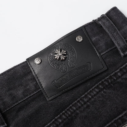 Chrome Hearts Cross Patch Embroidered & Hand-Painted Denim Shorts 9927