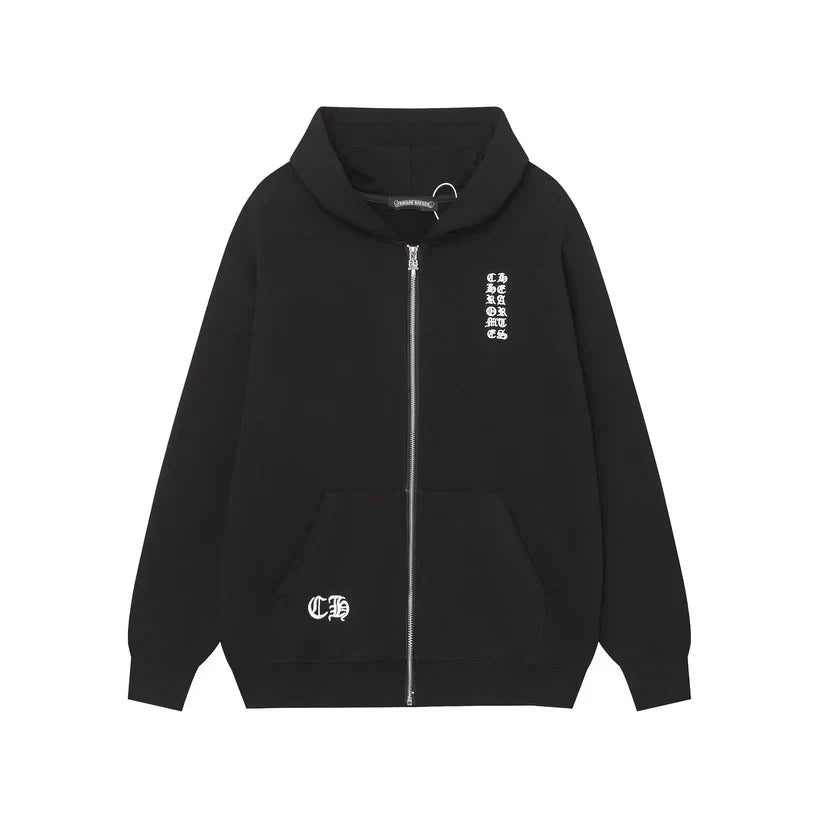 Chrome Hearts Script Logo Classic Zip Up Hoodie 9811