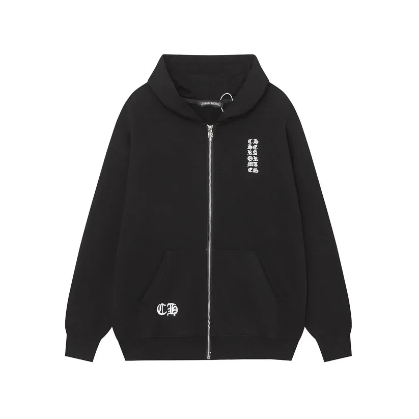 Chrome Hearts Script Logo Classic Zip Up Hoodie 9811