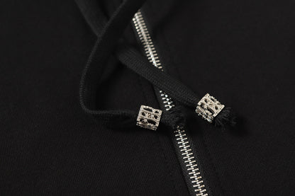 Chrome Hearts Colorful Rhinestone Hoodie - Black Gothic Street Sweatshirt 2608