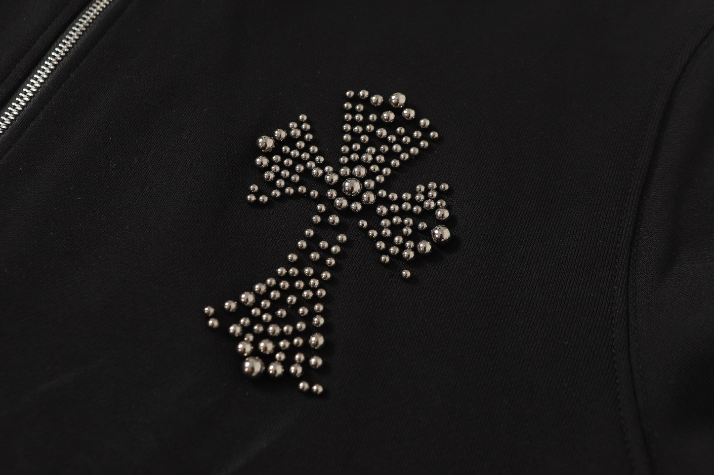 Chrome Hearts Rhinestone Cross Hoodie - Black Gothic Streetwear Sweatshirt 2633