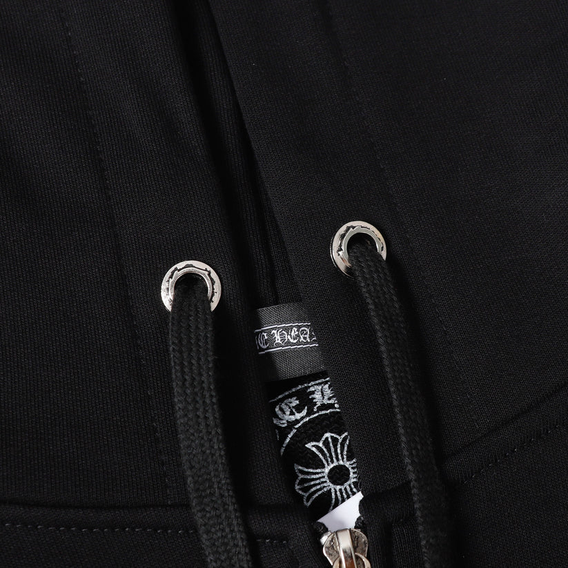 Chrome Hearts Deadly Doll Pink Cross Scroll Zip Up Hoodie 9821