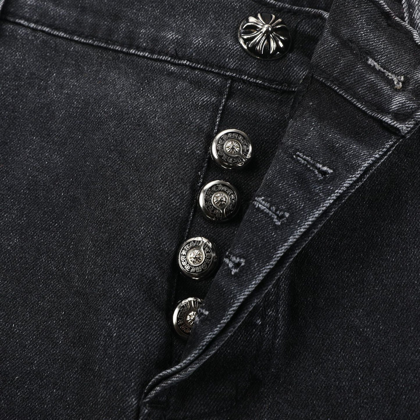 Chrome Hearts Grey jeans with colored crosshatch