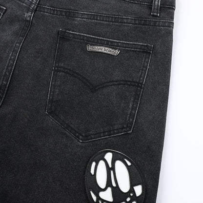 Chrome Hearts Grey jeans with colored crosshatch