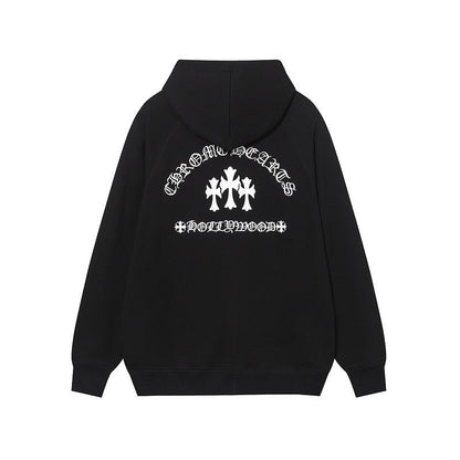 Chrome Hearts Triple Cross Script Sleeve Zip Up Hoodie 7019