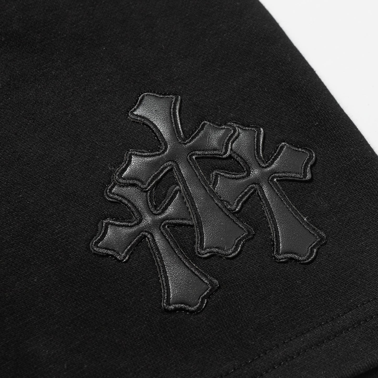 Chrome Hearts Cemetery Leather Cross Patch Paper Jam Shorts