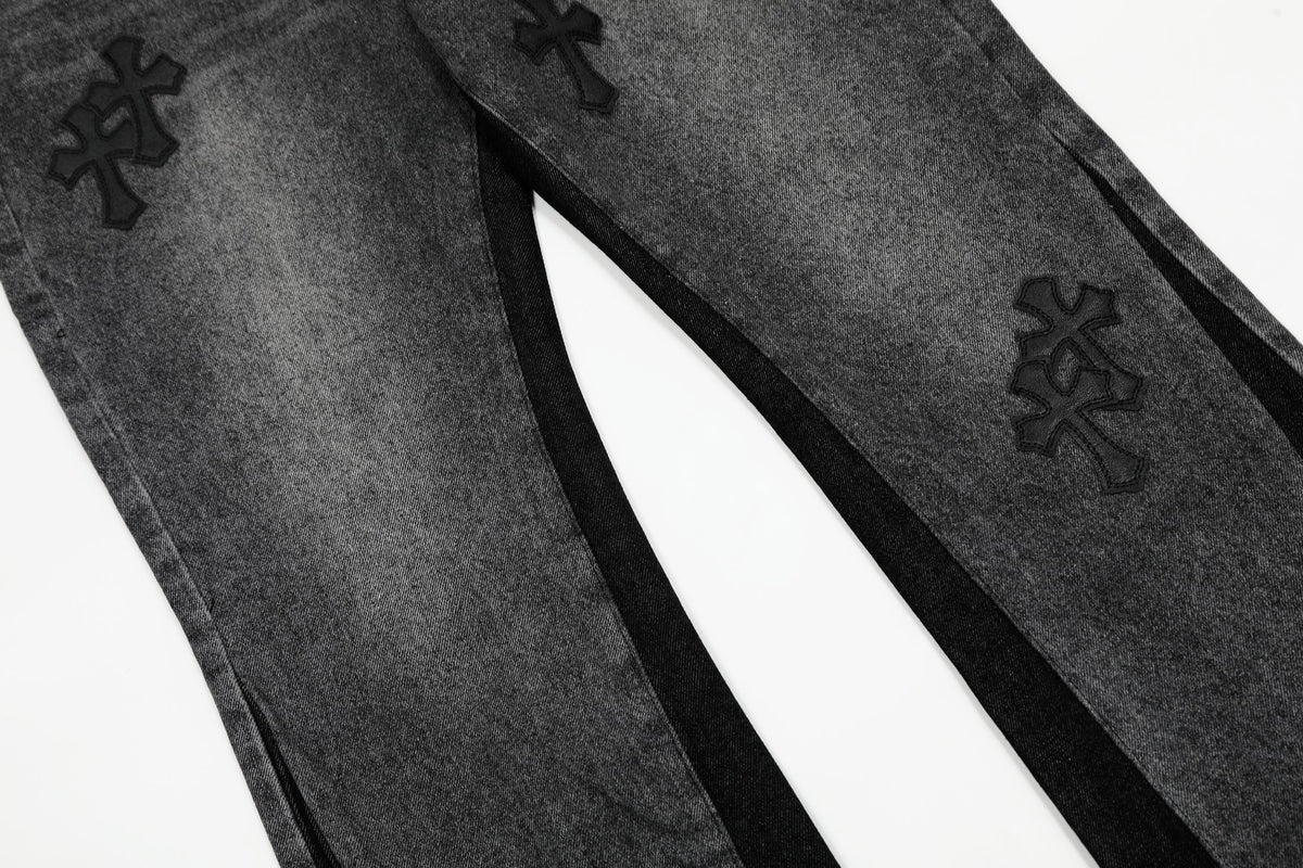Chrome Hearts Gallery Dept Cross Patch Flare Denim Jeans