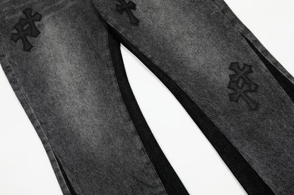 Chrome Hearts Gallery Dept Cross Patch Flare Denim Jeans