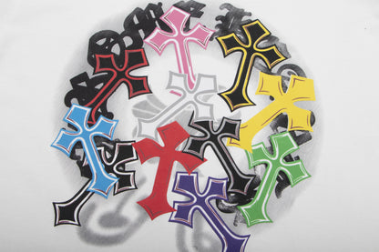Chrome Hearts Puffy Rainbow Cross T-Shirt 6024