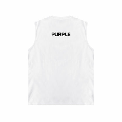 PURPLE-Purple Sleeveless T-Shirt  BPUR099#
