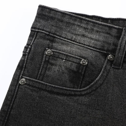 Chrome Hearts Black & Grey Silver Cross Patch Jeans