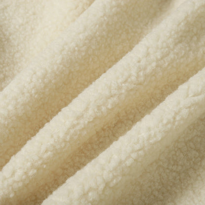 Chrome Hearts Sherpa Fleece Jacket - Gothic Cross Embroidery Black Beige Outerwear