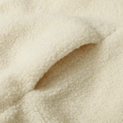 Chrome Hearts Sherpa Fleece Jacket - Gothic Cross Embroidery Black Beige Outerwear