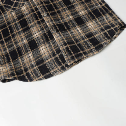 Chrome Hearts Embroidered Leather Cross Detail Flannel Shirt
