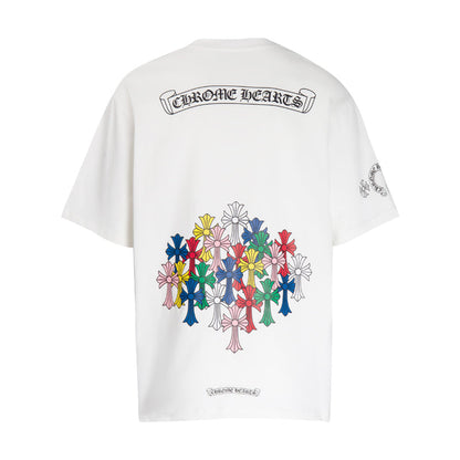 Chrome Hearts Multi-Color Cemetery Cross Short Sleeve T-shirt 6052