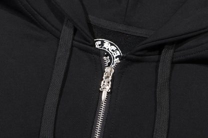 Chrome Hearts Multi-Color Cemetery Cross Logo Zip Up Hoodie 5015