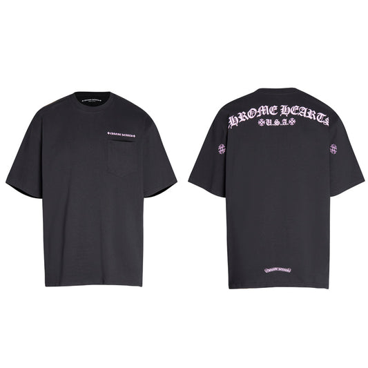 Chrome Hearts USA Script Logo Short Sleeve T-Shirt Tee 6050