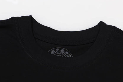 Chrome Hearts Orange Three-Cross Slogan Short Sleeve Tshirt 6129