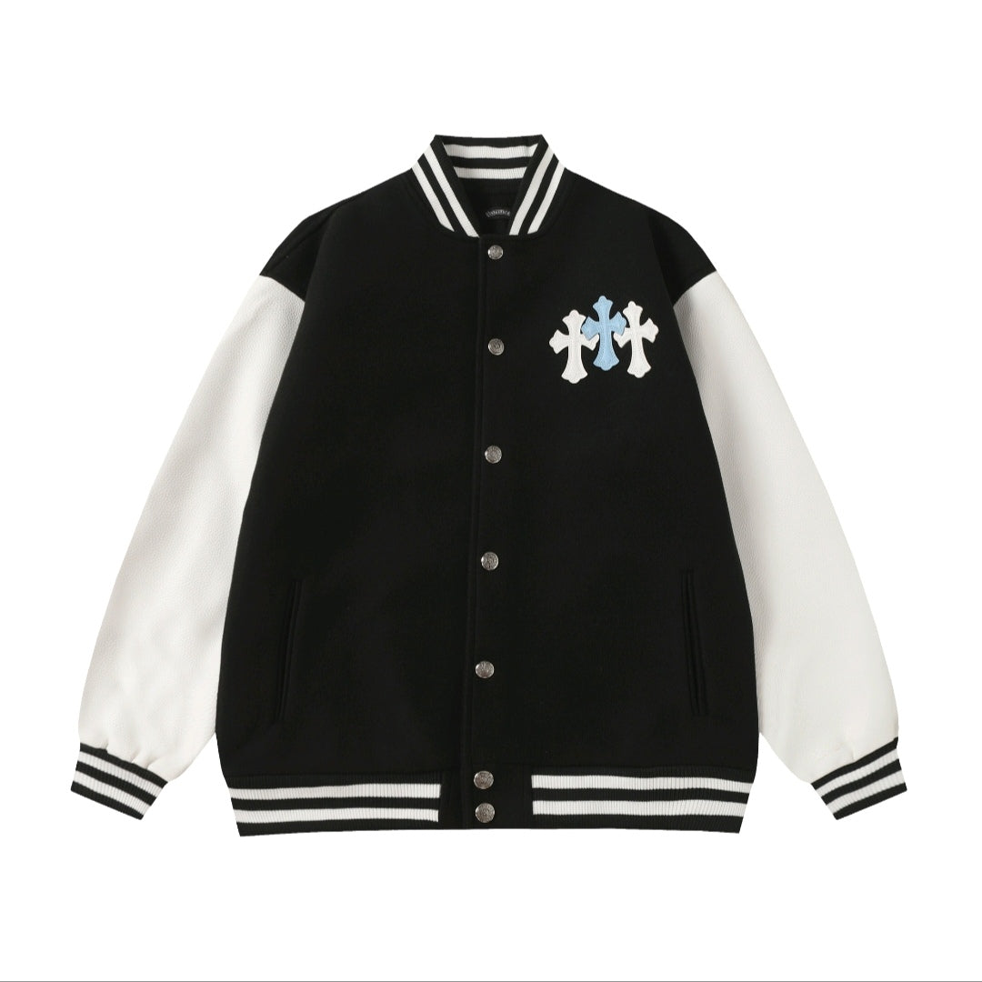 Chrome Hearts Black White Street Style Baseball Coat