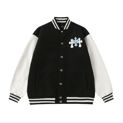 Chrome Hearts Black White Street Style Baseball Coat