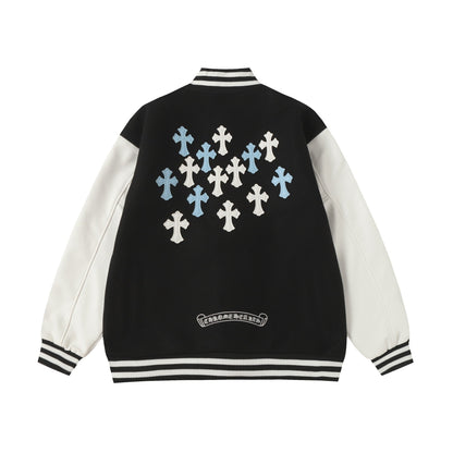Chrome Hearts Black White Street Style Baseball Coat