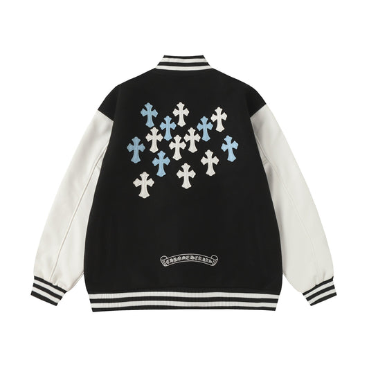 Chrome Hearts Black White Street Style Baseball Coat