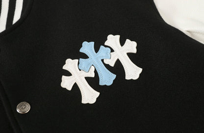 Chrome Hearts Black White Street Style Baseball Coat