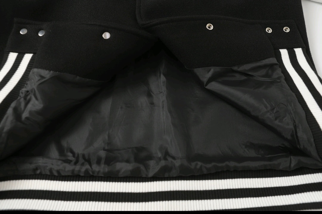 Chrome Hearts Black White Street Style Baseball Coat