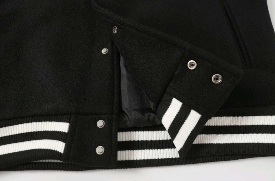 Chrome Hearts Black White Street Style Baseball Coat
