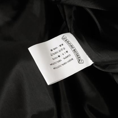 Chrome Hearts Faux Fur Cross Varsity Jacket - Black White Gothic Streetwear