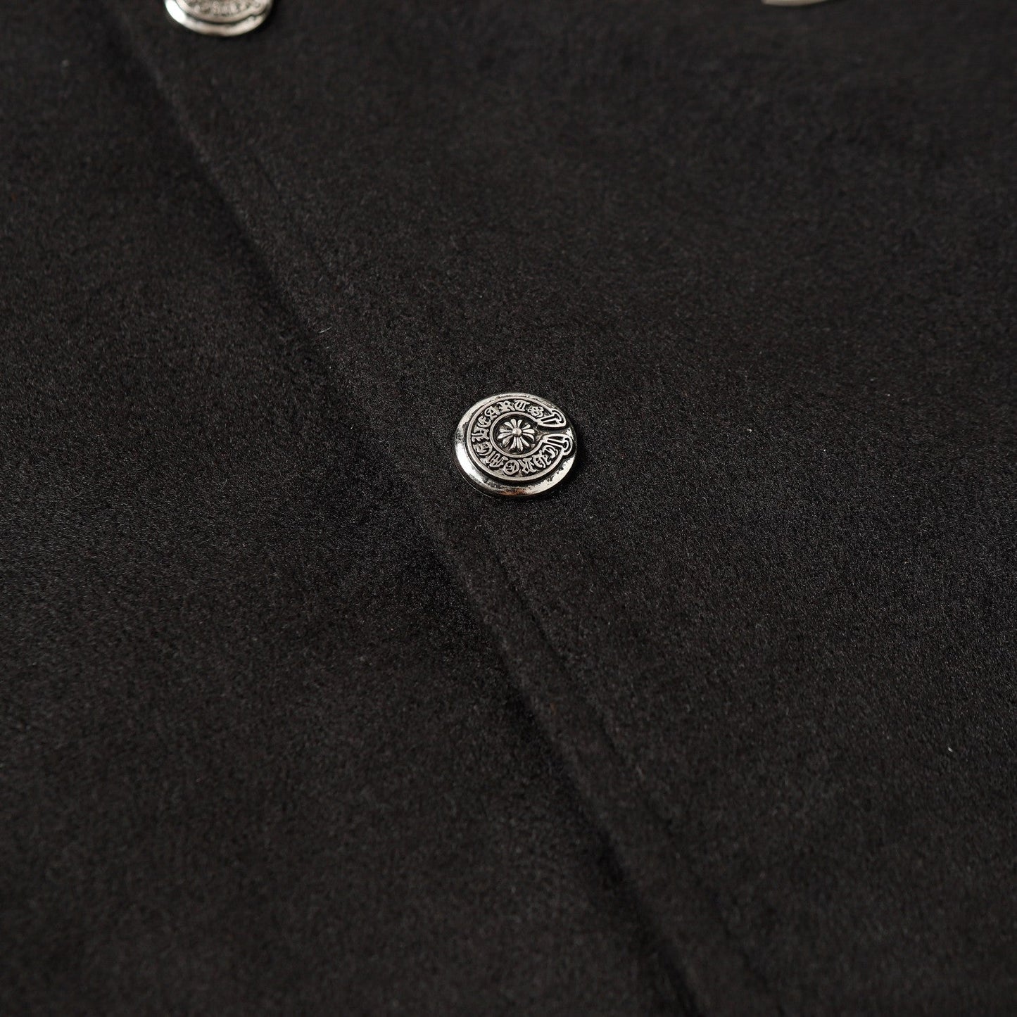 Chrome Hearts Cross Embroidered Leather Sleeve Varsity Jacket - Black Street Style