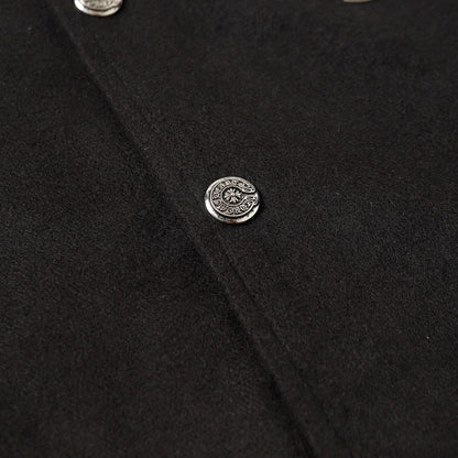 Chrome Hearts Cross Embroidered Leather Sleeve Varsity Jacket - Black Street Style