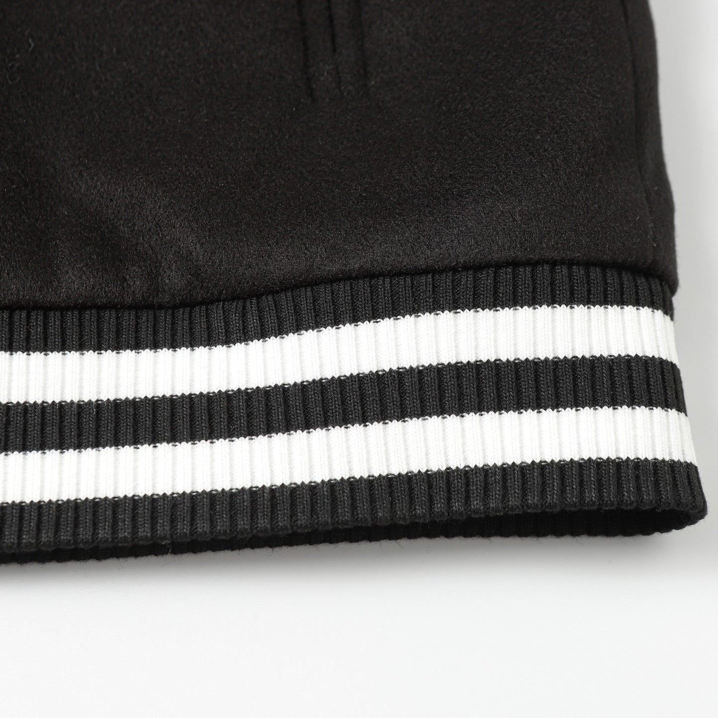 Chrome Hearts Cross Embroidered Leather Sleeve Varsity Jacket - Black Street Style