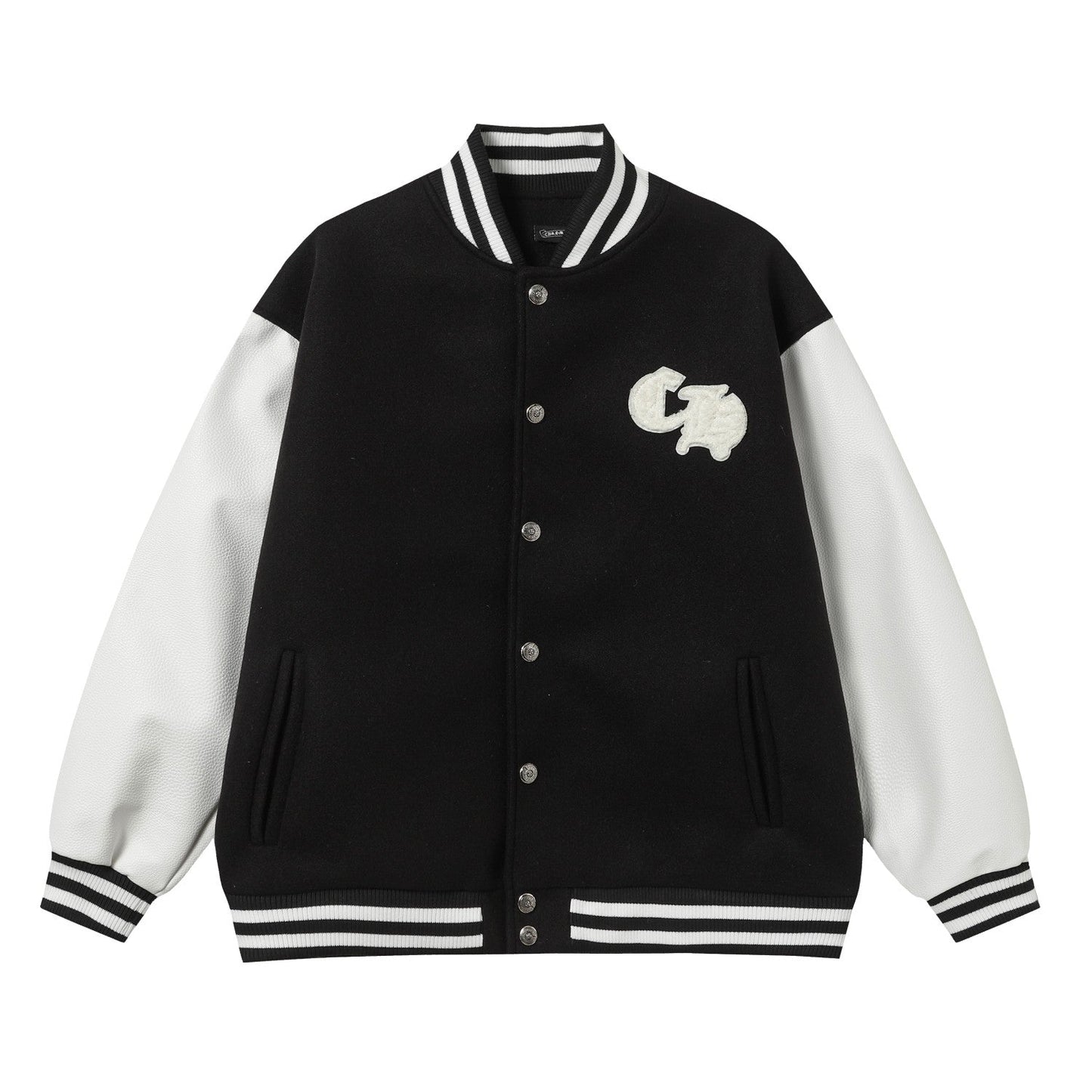 Chrome Hearts Varsity Jacket - Black White Gothic Baseball Coat