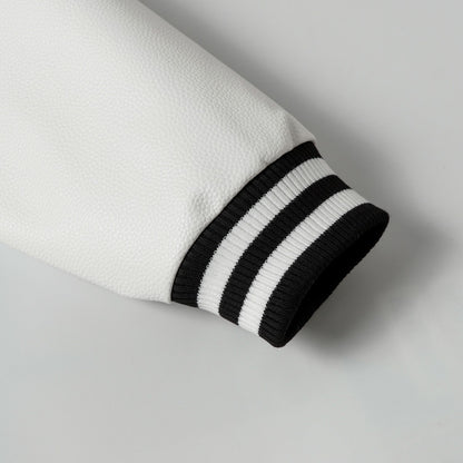 Chrome Hearts Varsity Jacket - Black White Gothic Baseball Coat